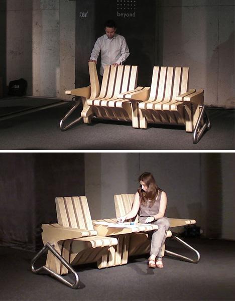 Un banc ajustable selon l’envie, design par Karolina Tylka