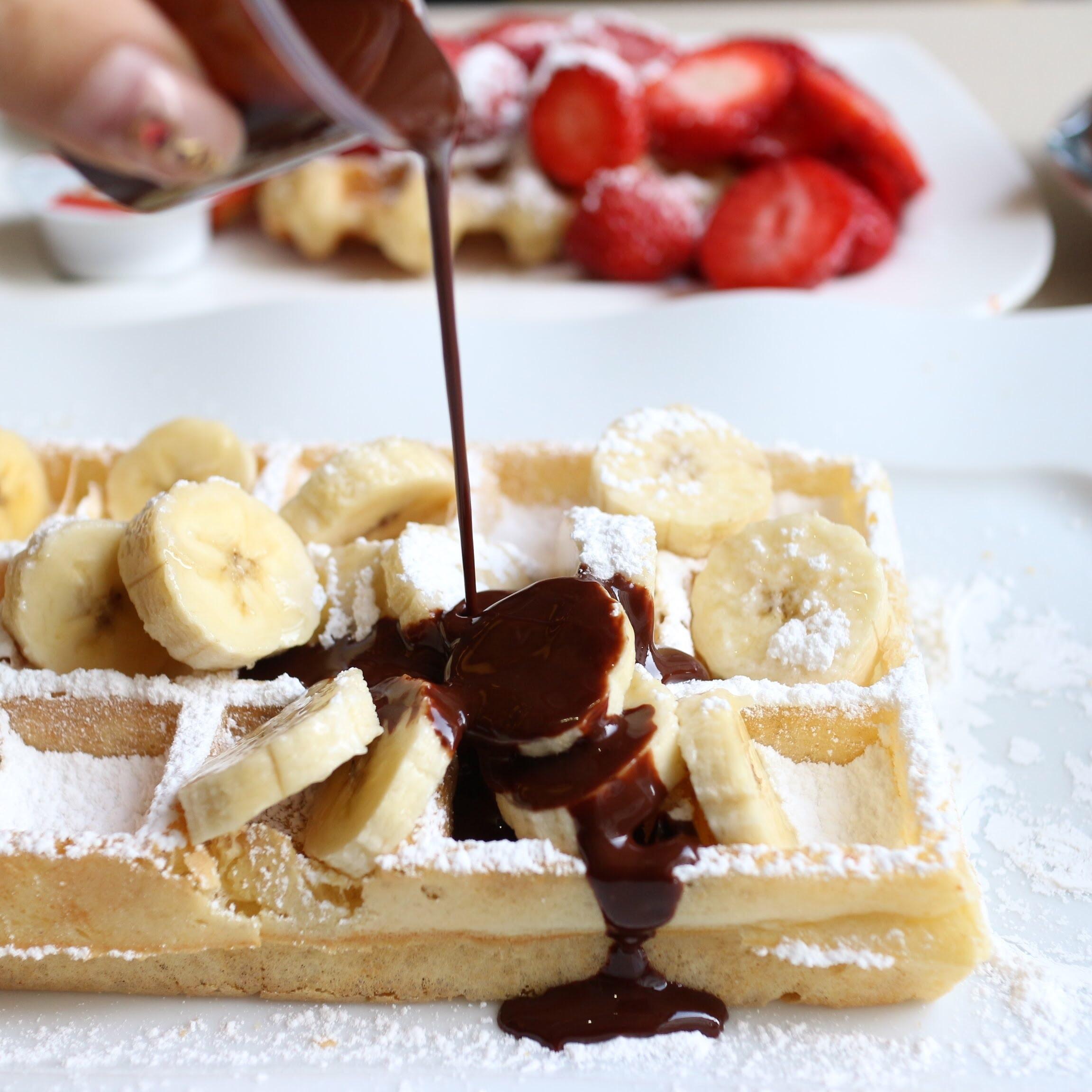 La gaufre au chocolat et à la banane 