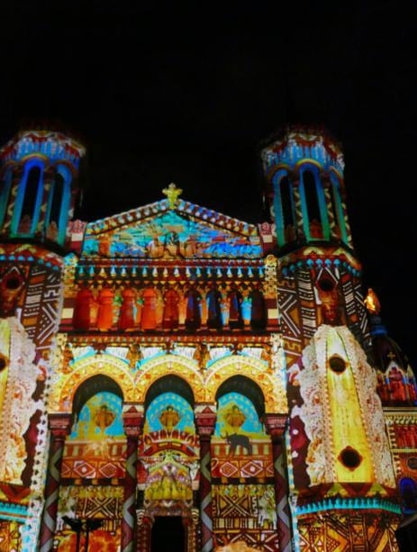 La basilique de Fourvière à la fête des Lumières