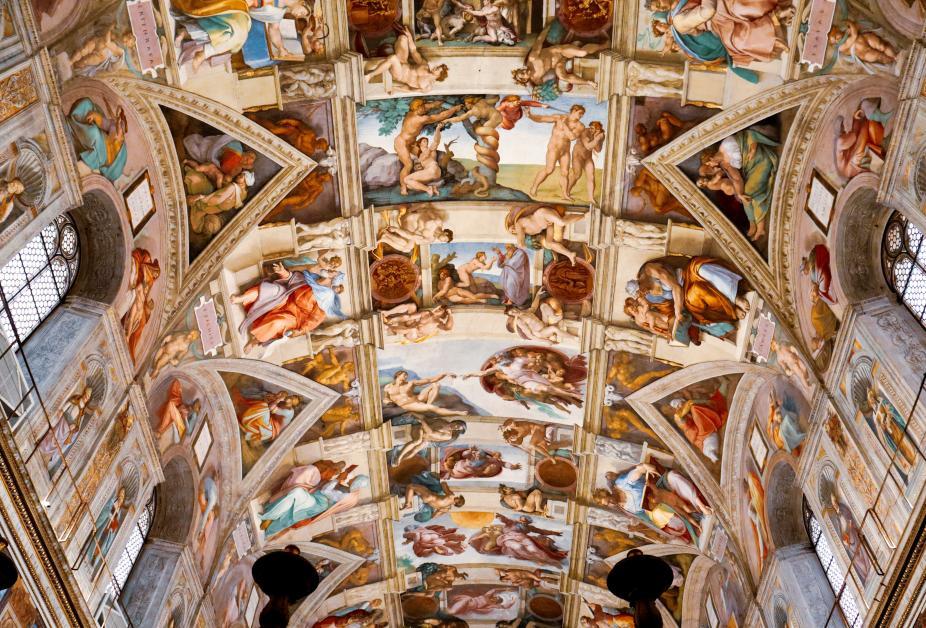 Le plafond de la chapelle Sixtine à Rome