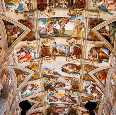 Le plafond de la chapelle Sixtine à Rome