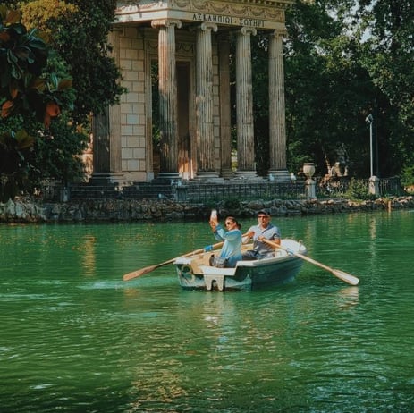 Dans les jardins de la villa Borghese, à Rome