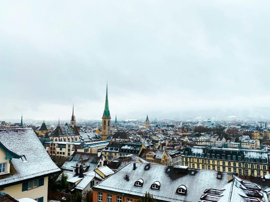 La ville de Zurich sous la neige 