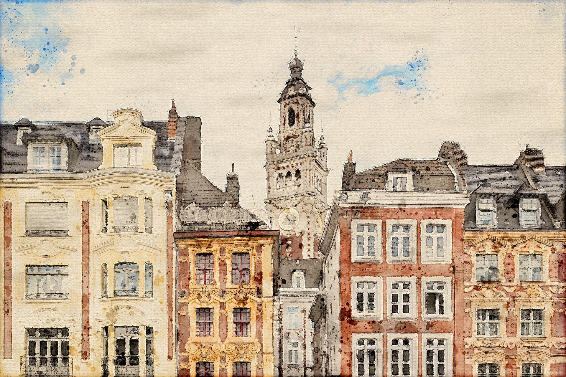 aquarelle de Lille