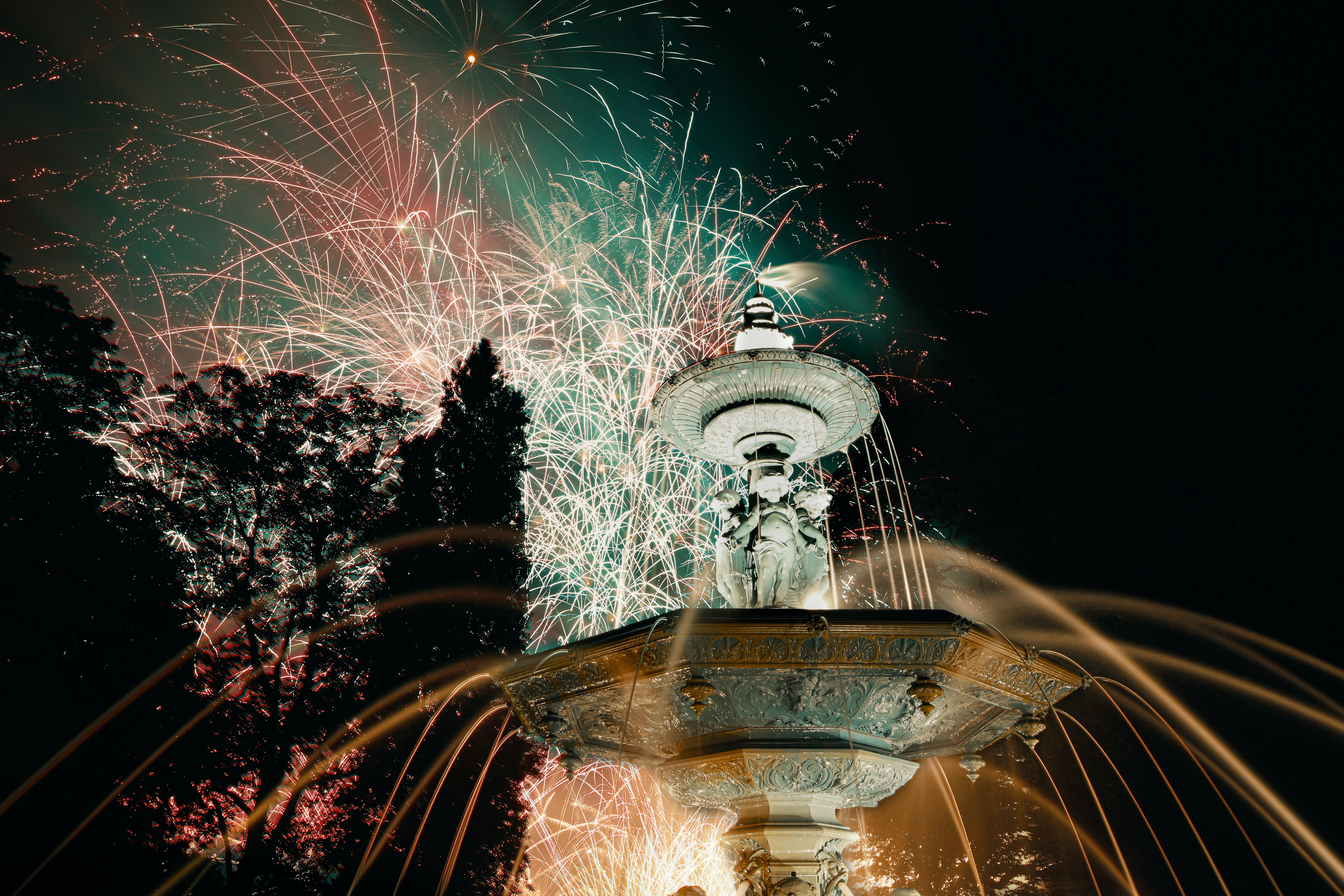 Genève - feux d'artifices sur le jardin anglais