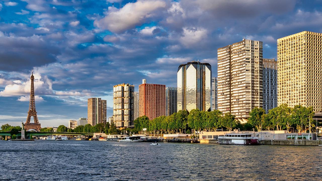 Vue sur Beaugrenelle de l'île aux cygnes