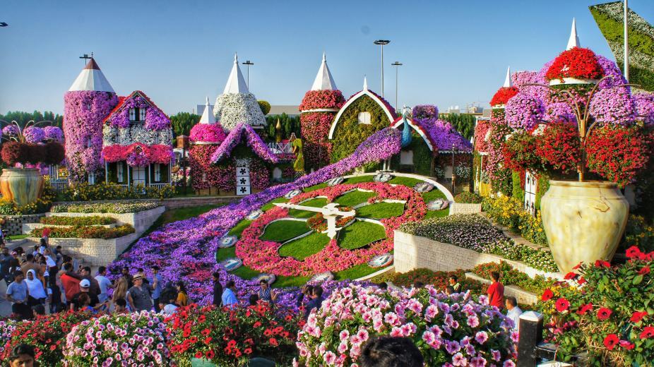 L'horloge en fleurs du Miracle Garden de Dubaï