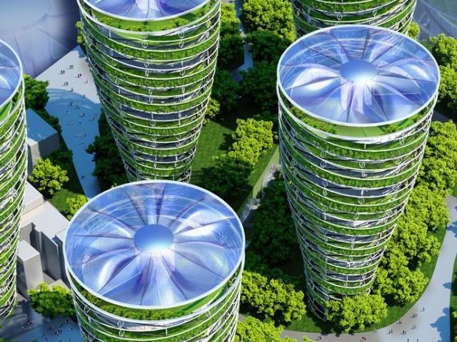 Des tours végétalisées pour limiter l’impact environnemental – ©Vincent Callebaut Architectures