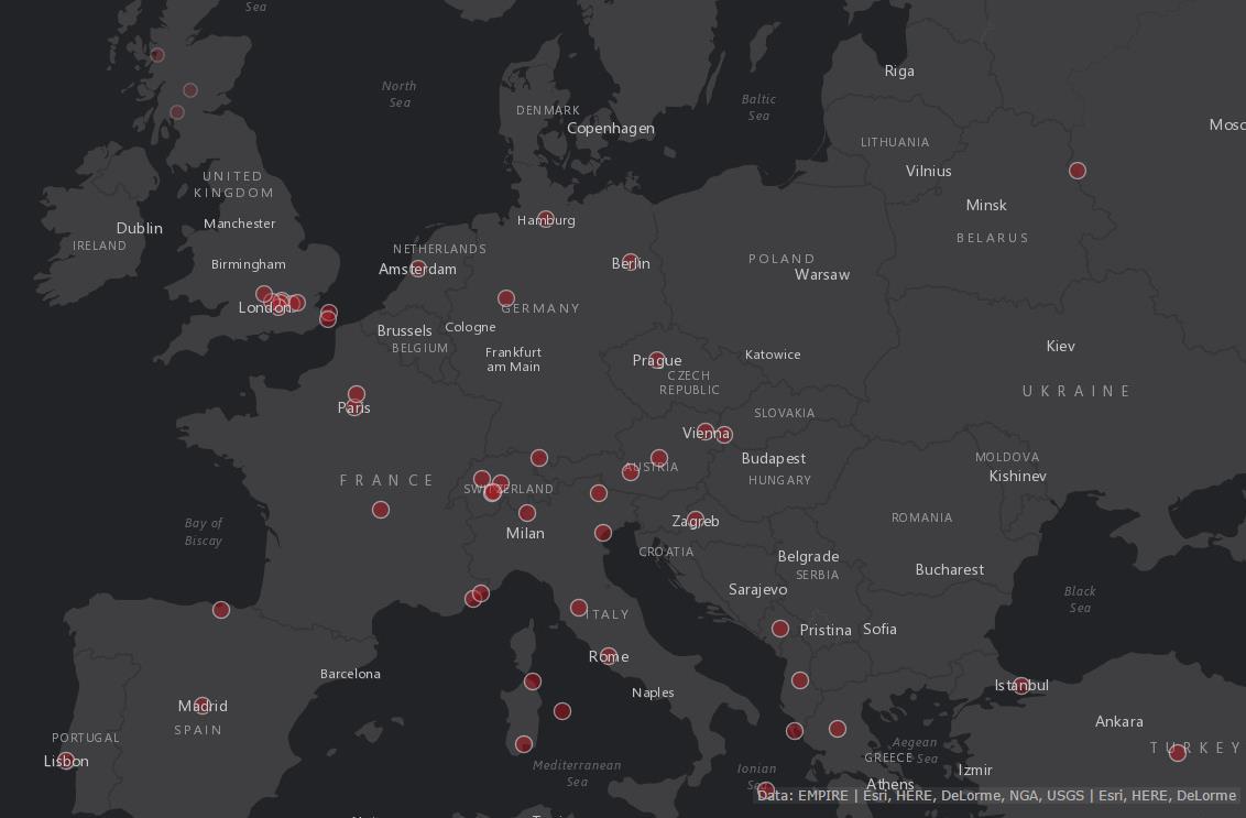 Cartographie des lieux visités par James Bond