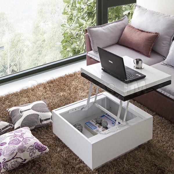 Une table basse rabattable qui permet des usages multiples