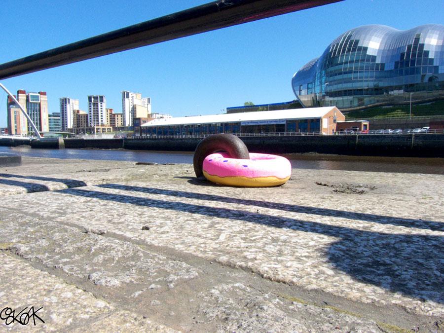 28- Donuts sur des anneaux d’amarrage à Newcastle, Angleterre