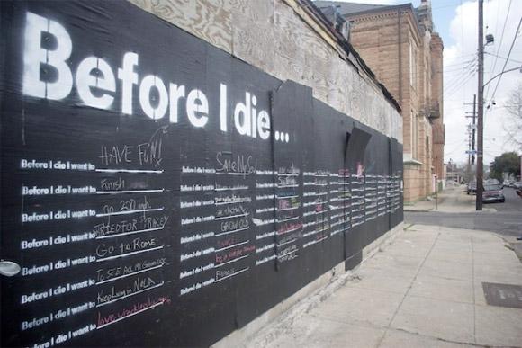Projet « Before I Die » vous invite à inscrire vos souhaits