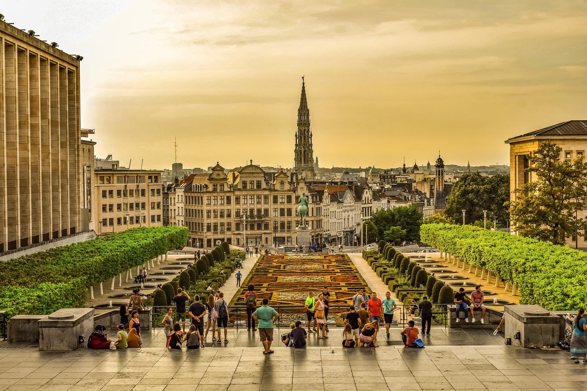 Le jardin du mont des arts à Bruxelles