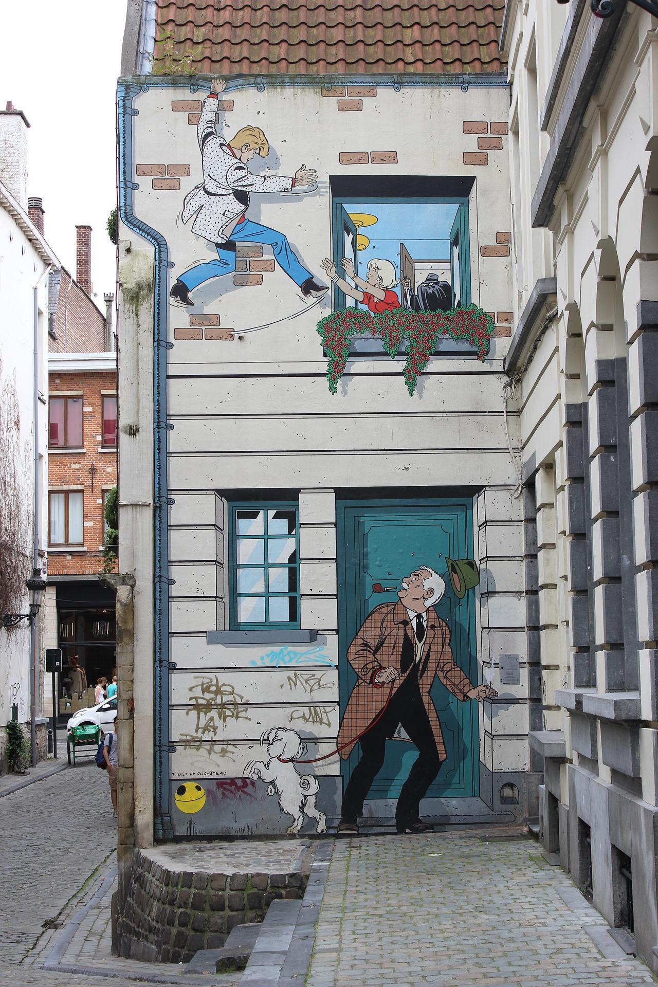 Mur peint de Bande dessinée à Bruxelles