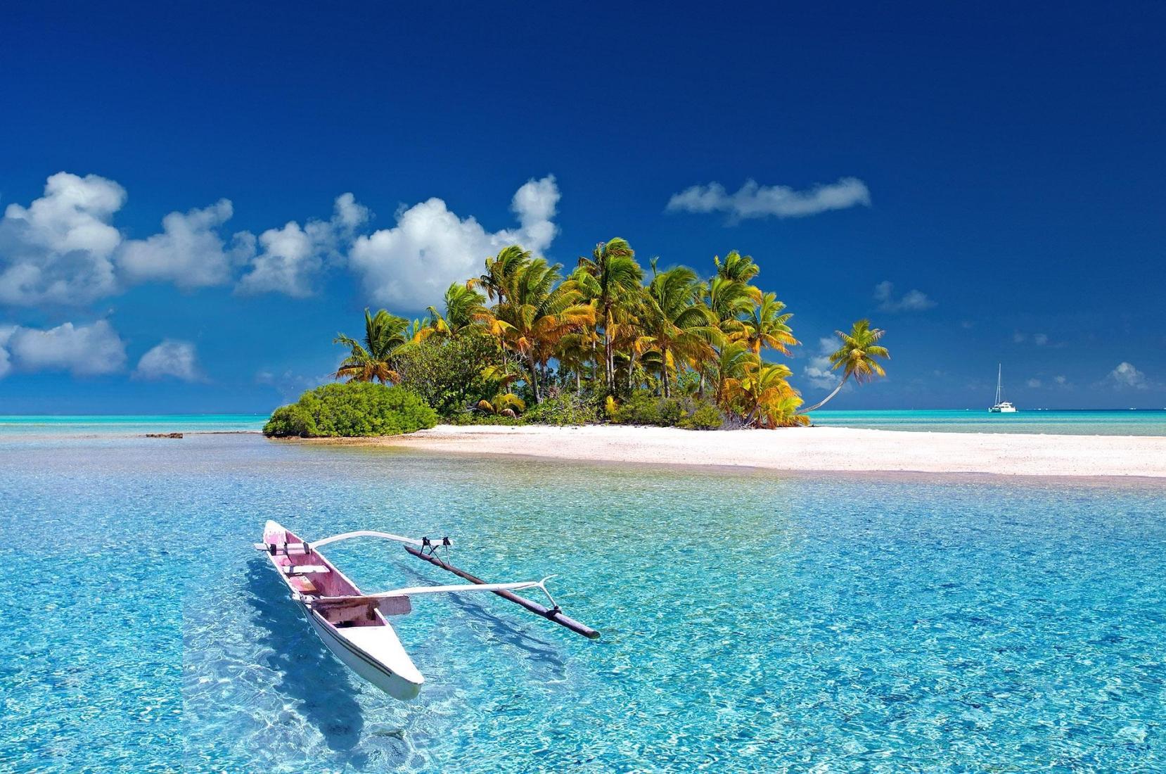 Un atoll de Tahiti, en Polynésie française 